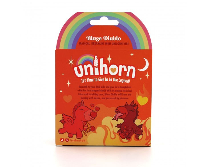 Вібратор-єдиноріжка Unihorn – Blaze Diablo, пестливий роздвоєний язичок
