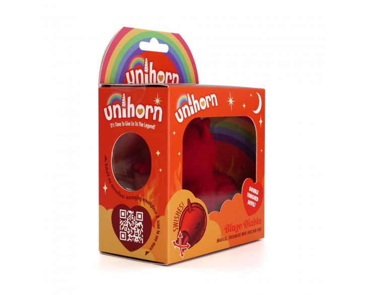 Вібратор-єдиноріжка Unihorn – Blaze Diablo, пестливий роздвоєний язичок