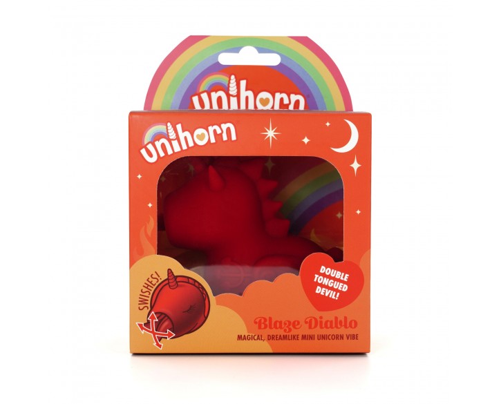 Вібратор-єдиноріжка Unihorn – Blaze Diablo, пестливий роздвоєний язичок