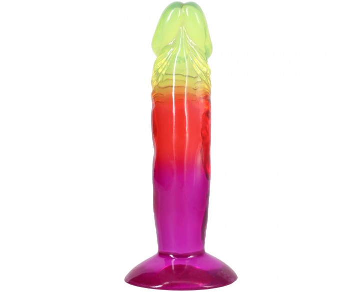 Фалоімітатор Doc Johnson Crystal Jellies - 6.5 Inch Classic Dong - Rainbow
