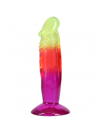 Фалоімітатор Doc Johnson Crystal Jellies - 6.5 Inch Classic Dong - Rainbow