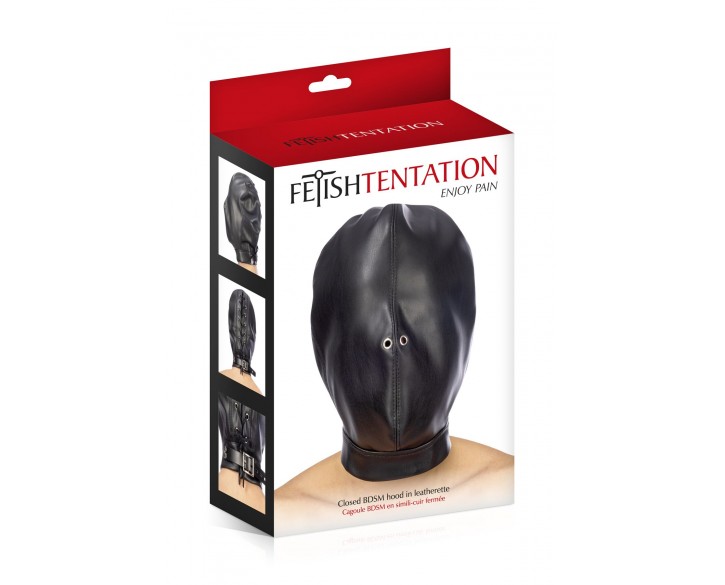 Капюшон для БДСМ Fetish Tentation Closed BDSM hood in leatherette