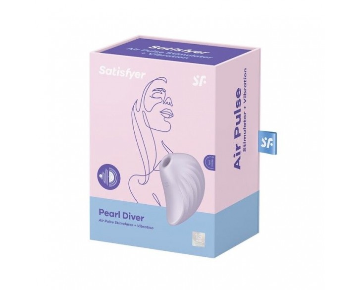 Вакуумний кліторальний стимулятор із вібрацією Satisfyer Pearl Diver Violet