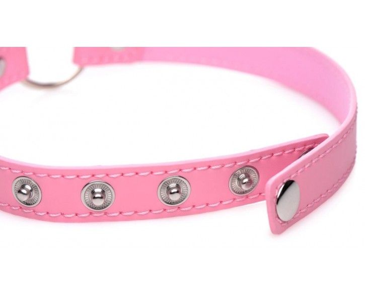 Чокер Master Series Kinky Kitty Ring Slim Choker - Pink