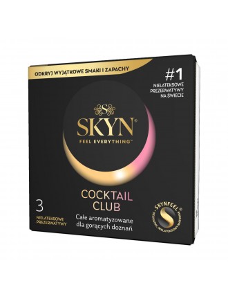 Презервативи SKYN Cocktail Club 3 шт, смаки Pina Colada, Cherry Sunrise та Passion Daiquiri