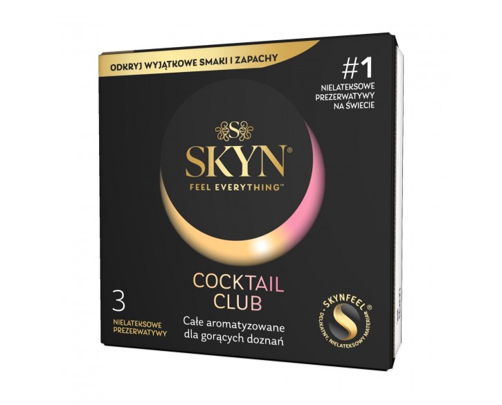 Презервативи SKYN Cocktail Club 3 шт, смаки Pina Colada, Cherry Sunrise та Passion Daiquiri