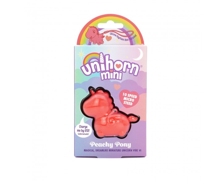 Вібратор-мінієдиноріжка Unihorn Mini – Peachy Pony, брелок з вібрацією, 10 режимів