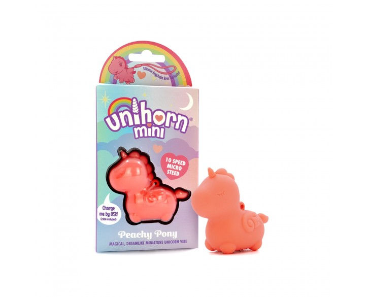 Вібратор-мінієдиноріжка Unihorn Mini – Peachy Pony, брелок з вібрацією, 10 режимів