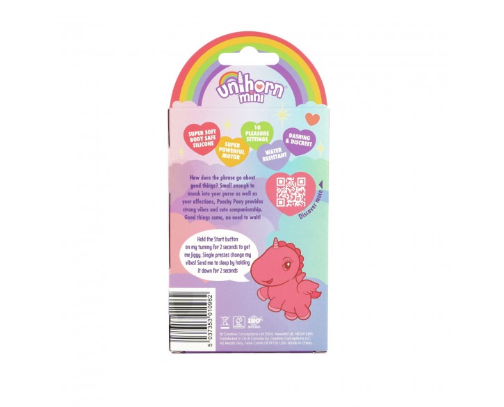 Вібратор-мінієдиноріжка Unihorn Mini – Peachy Pony, брелок з вібрацією, 10 режимів