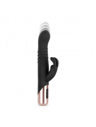Вібратор-кролик Rosy Gold - Rabbit Vibrator with thrusting function - Black
