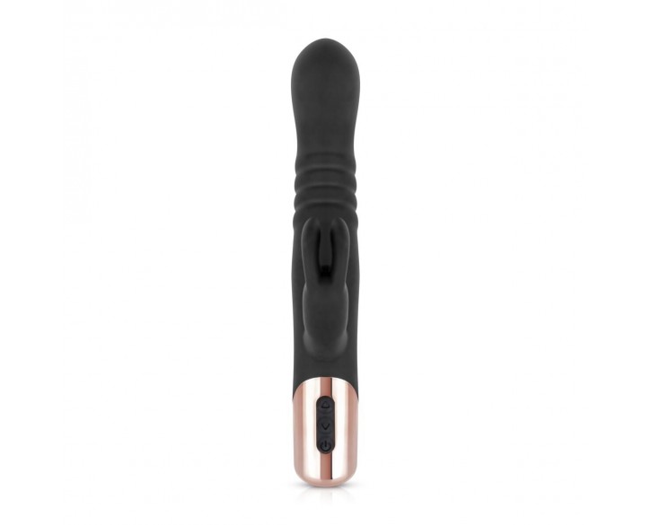 Вібратор-кролик Rosy Gold - Rabbit Vibrator with thrusting function - Black