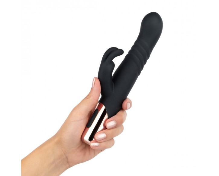 Вібратор-кролик Rosy Gold - Rabbit Vibrator with thrusting function - Black