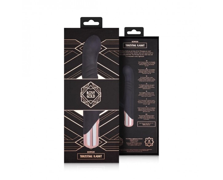 Вібратор-кролик Rosy Gold - Rabbit Vibrator with thrusting function - Black