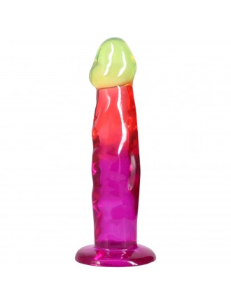 Фалоімітатор Doc Johnson Crystal Jellies - 7.5 Inch Classic Dong - Rainbow