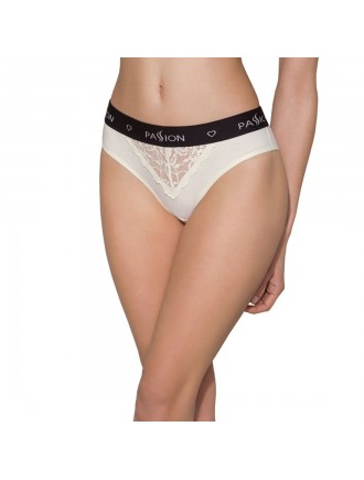 Трусики з широкою гумкою і мереживом Passion PS001 PANTIES ecru, size S