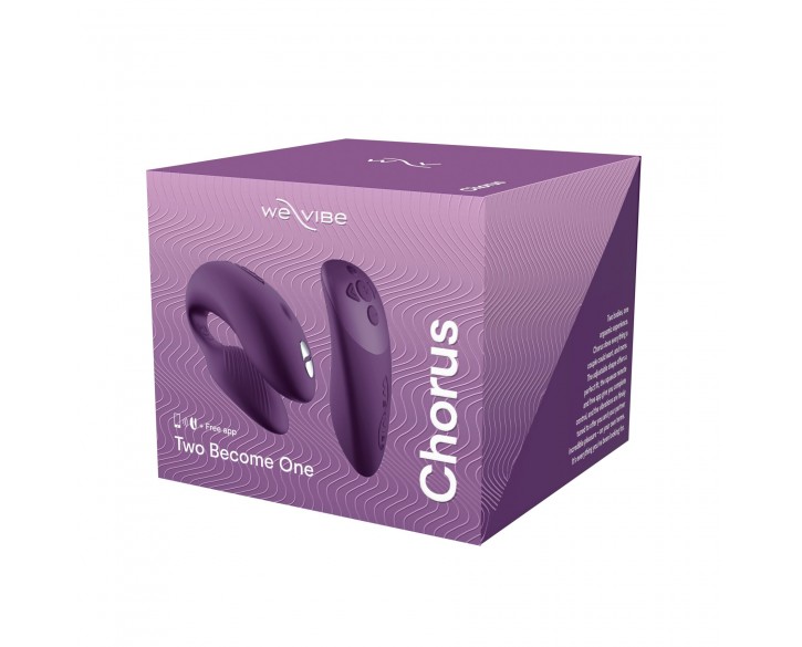 Смарт-вібратор для пар We-Vibe Chorus Purple, сенсорне керування вібраціями стисненням пульта