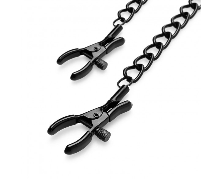 Затискачі для сосків Bedroom Fantasies Nipple Clamps with Chain - Black