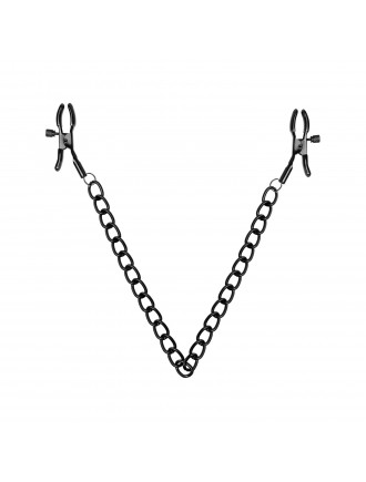 Затискачі для сосків Bedroom Fantasies Nipple Clamps with Chain - Black