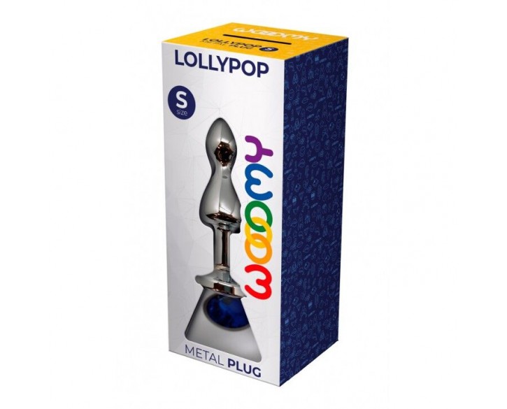 Металева анальна пробка Wooomy Lollypop Double Ball Metal Plug Blue S, діаметр 2,8см, довжина 8,5см