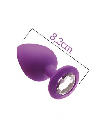 Анальна пробка з кристалом MAI Attraction Toys №48 Purple, довжина 8,2 см, діаметр 3,5 см