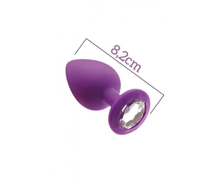 Анальна пробка з кристалом MAI Attraction Toys №48 Purple, довжина 8,2 см, діаметр 3,5 см