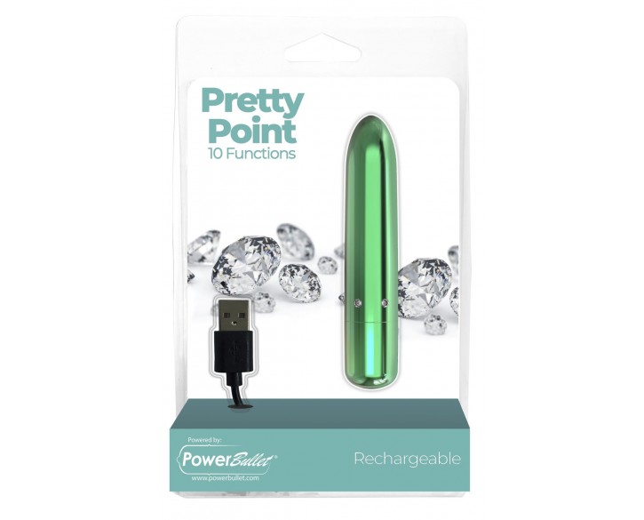 Віброкуля PowerBullet - Pretty Point Rechargeable Bullet Teal