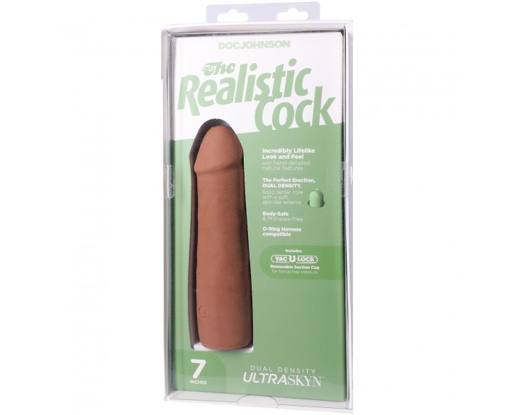 Фалоімітатор Doc Johnson The Realistic Cock ULTRASKYN - 7 Inch Caramel