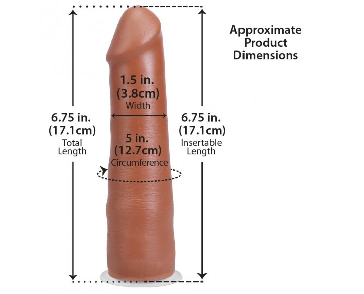 Фалоімітатор Doc Johnson The Realistic Cock ULTRASKYN - 7 Inch Caramel