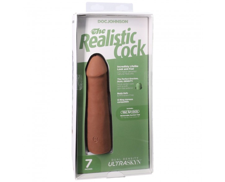 Фалоімітатор Doc Johnson The Realistic Cock ULTRASKYN - 7 Inch Caramel