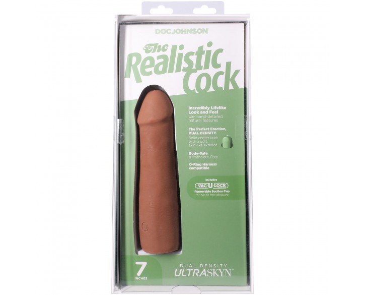 Фалоімітатор Doc Johnson The Realistic Cock ULTRASKYN - 7 Inch Caramel