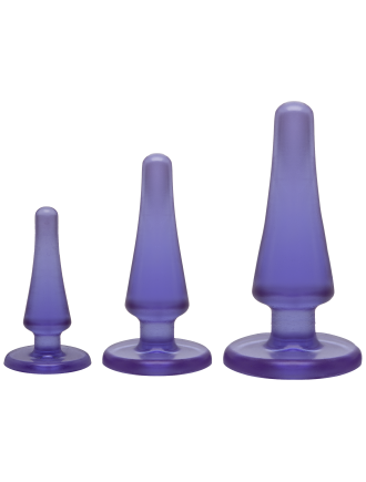 Набір анальних пробок Doc Johnson Crystal Jellies Anal - Purple, макс. діаметр 2см - 3 см - 4 см