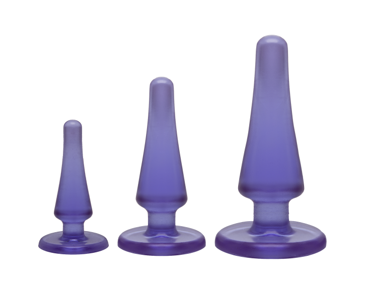 Набір анальних пробок Doc Johnson Crystal Jellies Anal - Purple, макс. діаметр 2см - 3 см - 4 см