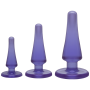 Набір анальних пробок Doc Johnson Crystal Jellies Anal - Purple, макс. діаметр 2см - 3 см - 4 см