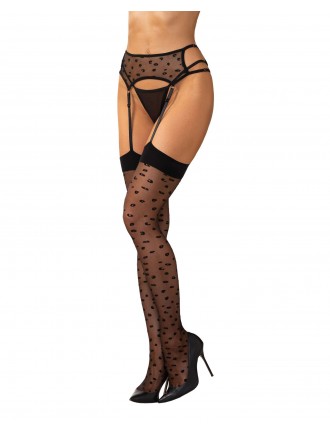 Панчохи-стокинги Obsessive Isinne garter stockings S/M/L
