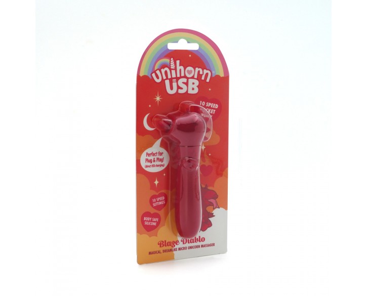 Вібратор-єдиноріжка Unihorn USB Bullet – Blaze Diablo віброкуля, USB-зарядка, 10 режимів