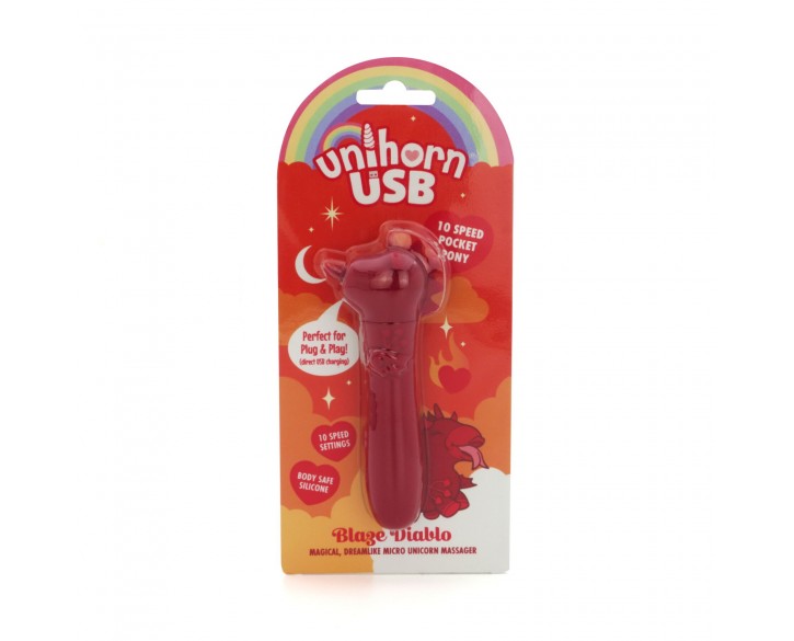 Вібратор-єдиноріжка Unihorn USB Bullet – Blaze Diablo віброкуля, USB-зарядка, 10 режимів