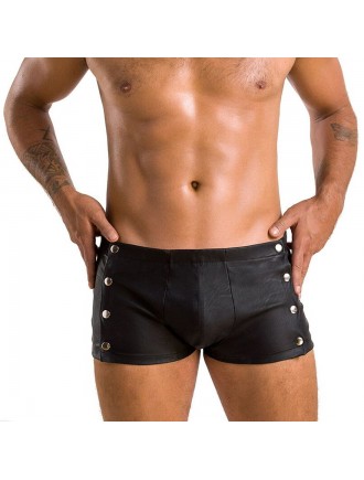 Чоловічі шкіряні боксери із заклепками Passion 048 Short David XXL/XXXL Black