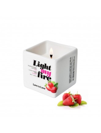 Масажна свічка Love To Love LIGHT MY FIRE Strawberry (80 мл) без парабенів і консервантів