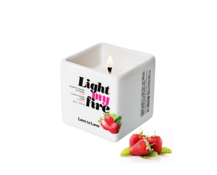 Масажна свічка Love To Love LIGHT MY FIRE Strawberry (80 мл) без парабенів і консервантів