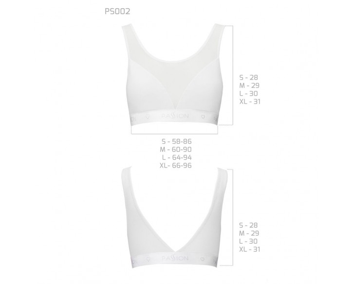 Топ з прозорою вставкою Passion PS002 TOP white, size S