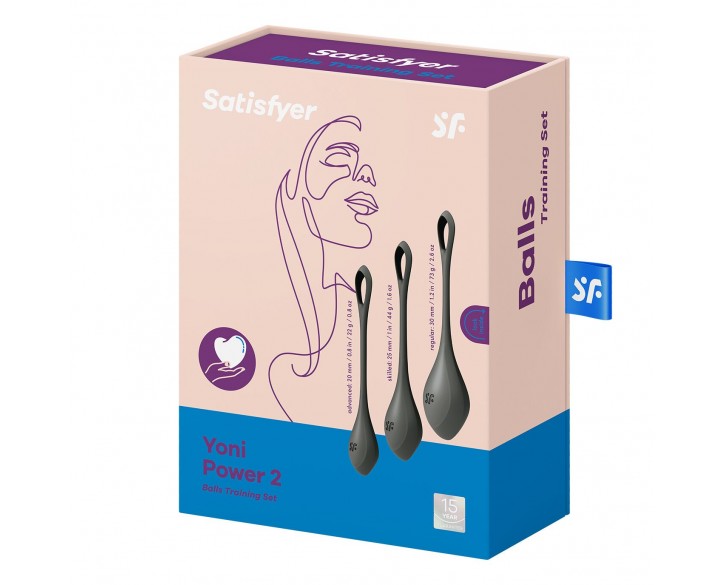 Набір йоні намистин Satisfyer Yoni Power 2 Black, діаметр 2-2,5-3см, маса 22-44-73 г