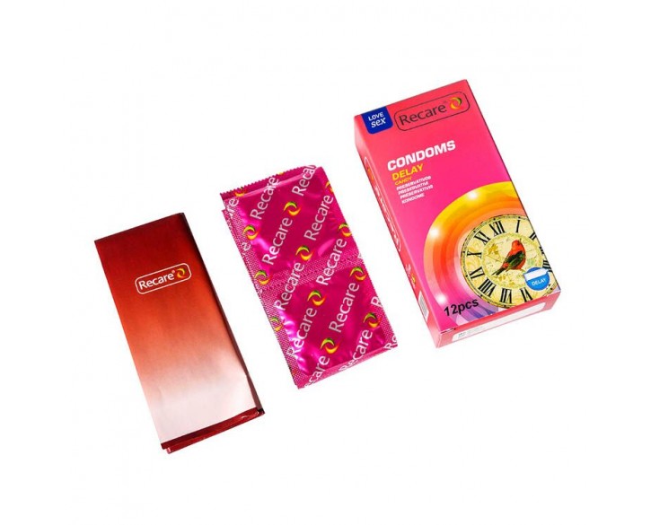 Презервативи Recare Delay Candy Condoms 12 шт, пролонгувальний ефект, цукерковий аромат