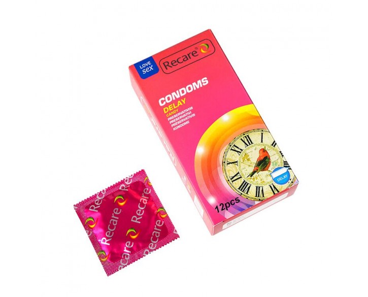 Презервативи Recare Delay Candy Condoms 12 шт, пролонгувальний ефект, цукерковий аромат