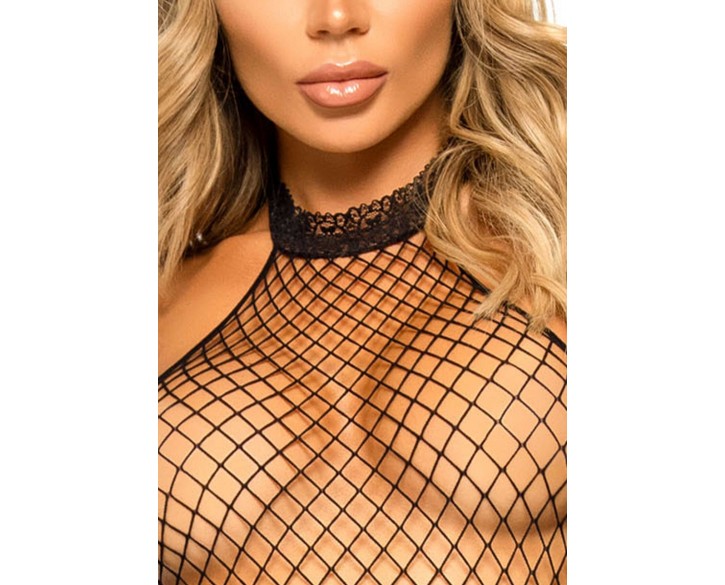 Бодістокінг Leg Avenue Racer neck bodystocking Black