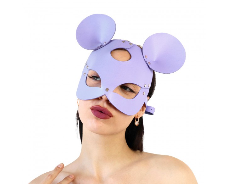 Шкіряна маска зайчика Art of Sex - Mouse Mask, колір Лавандовий