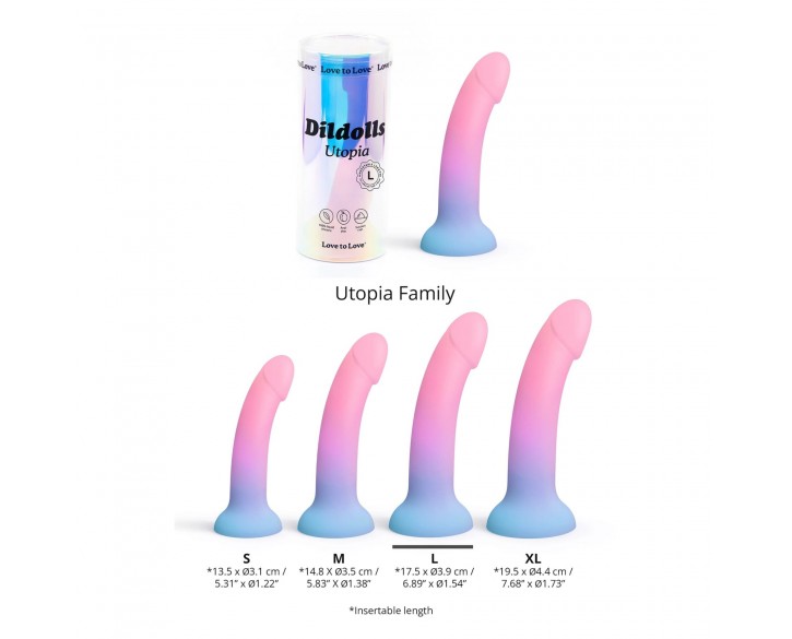 Дилдо з кольоровим градієнтом Love To Love DILDOLLS - UTOPIA L ультрам'який