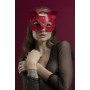 Маска кішечки Feral Feelings - Catwoman Mask, натуральна шкіра, червона