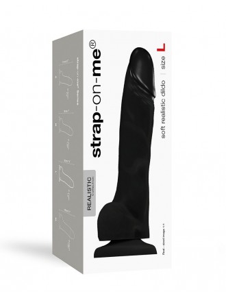 Реалістичний фалоімітатор Strap-On-Me SOFT REALISTIC DILDO Black - Size L