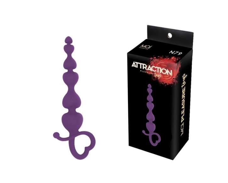 Анальні буси MAI Attraction Toys №79 Purple, довжина 18см, діаметр 3,1см