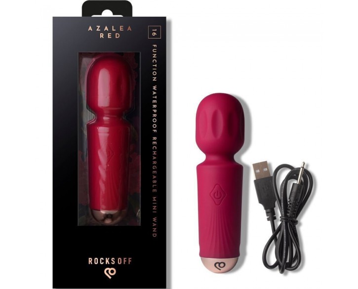 Вібромасажер Rocks Off Mini Wand Azalea Red, 16 режимів